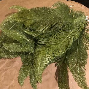 SPARKLY GLITTER EUCALYPTUS FRONDS ARE NWT- INCLUDES 4 SETS- TOTAL OF 12 FRONDS